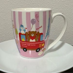 Kukuma bon voyage pink mug stripes bear eiffel tower